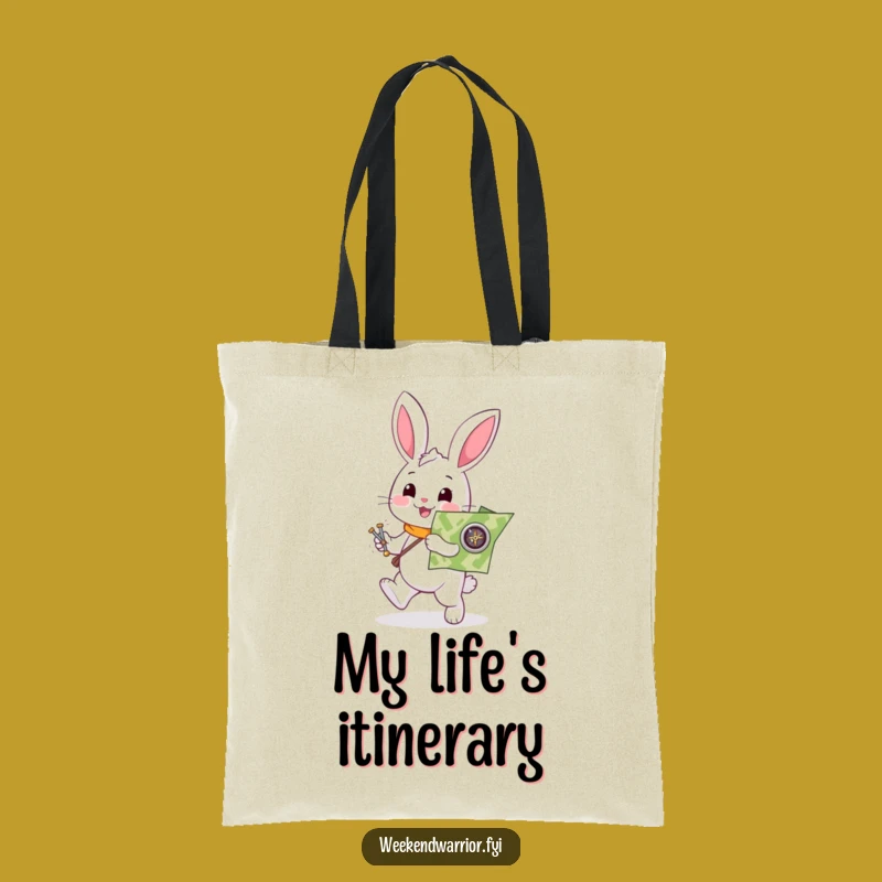 Funny Rabbit Wayfinder Tote Bag - Carry Your Adventure Map!