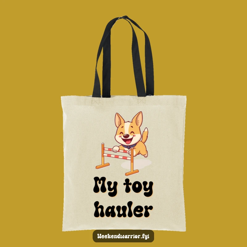 Funny Dog Obstacle Course Tote Bag: Pooch Adventure Carryall, Great Gift
