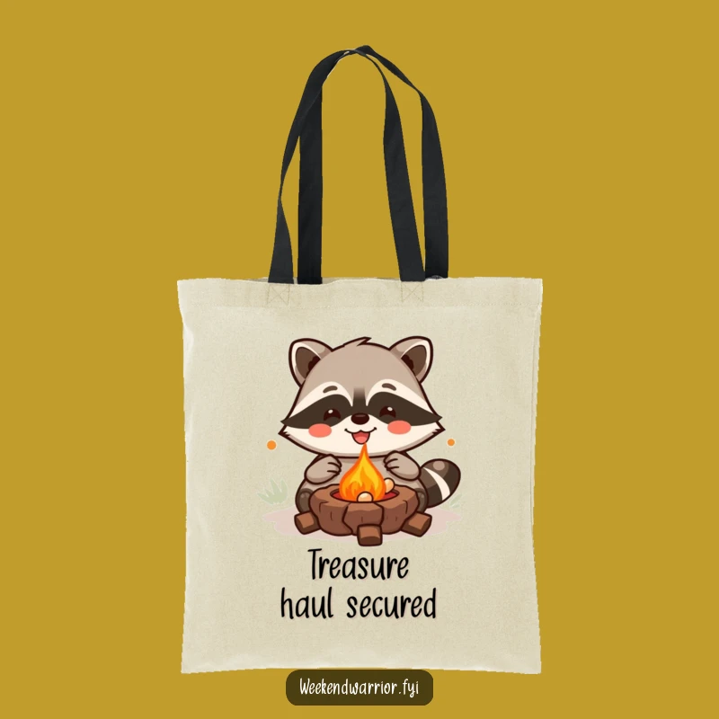 Funny Kawaii Raccoon Tote Bag - Grilling Chef for Errands and Humorous Gifts